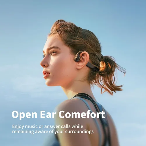 Vista 3 de Auriculares Bluetooth 5.3 de conducción ósea impermeables para natación, 32G IPX8 impermeable reproductor MP3 para nadar auriculares correr