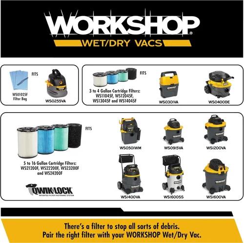 Vista 6 de WORKSHOP Wet/Dry Vacs Accesorios para aspiradora de taller WS25020A Manguera de repuesto, 2 1/2 pulgadas x 7 pies, manguera de bloqueo Dual-Flex