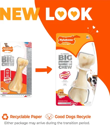 Vista 3 de Nylabone Big Chew Knuckle Bone Power - Juguete masticable para perros grandes, juguetes duraderos para masticadores agresivos, juguetes masticables