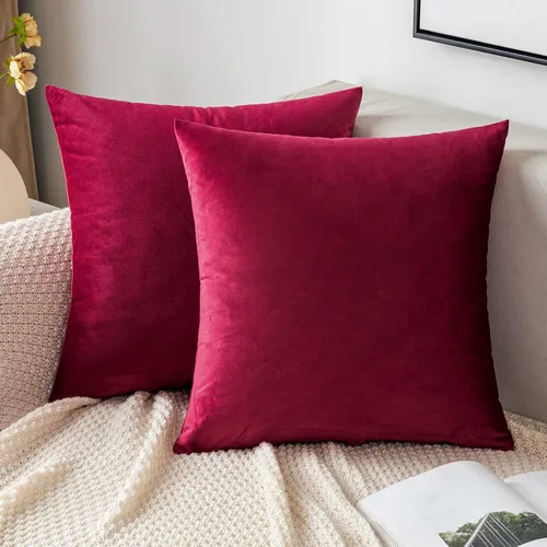 Vista 36 de EMEMA - Paquete de 2 fundas de almohada de terciopelo decorativas, fundas de cojín cuadradas suaves y sólidas para sofá, dormitorio, silla, Verde