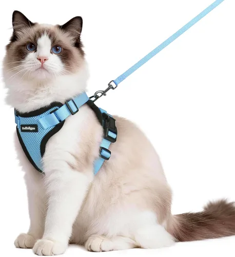 Vista 13 de rabbitgoo Arnés y correa para gatos para caminar, chaleco suave ajustable a prueba de escape para gatos, chaqueta de control fácil transpirable
