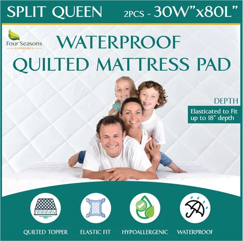 Vista 20 de Protector de colchón impermeable tamaño individual - Estilo sábana ajustable - Cubierta hipoalergénica de calidad premium que protege contra