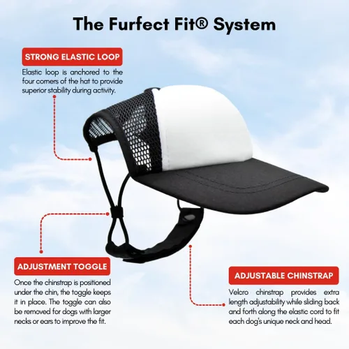 Vista 2 de Nature Collection, sombreros de camionero PupLid para perros (XXS) Protección solar elegante de alta calidad para el perro moderno, ajustable