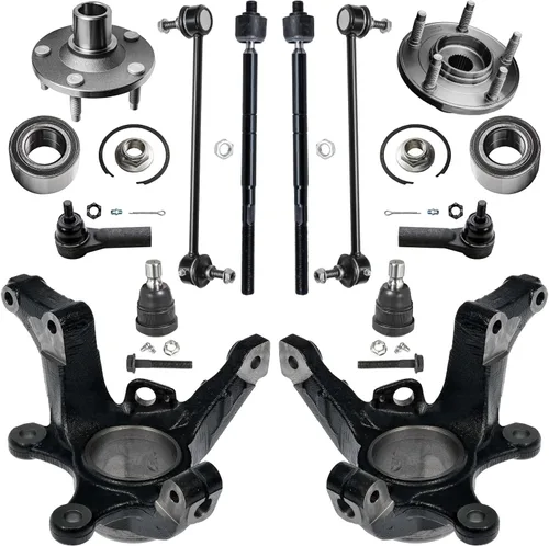 Vista 64 de Detroit Axle - Conjunto de manguetas de dirección delanteras de 2 piezas para Hyundai Accent 06-11, 2 manguetas de dirección y conjunto de buje