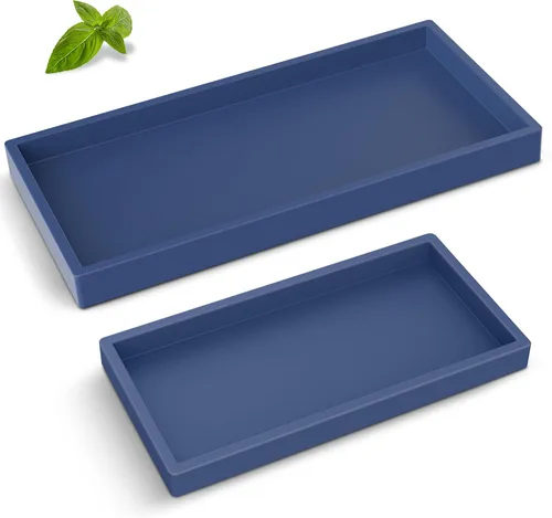 Vista 14 de Bandeja para Encimera de Baño, EG-SIPRO Bandeja de Tocador de Baño de Silicona Engrosada de Alta Calidad, Bandeja Rectangular Irrompible para Baño