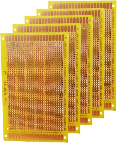 Vista 3 de YUNGUI 5 unids Perf Board Stripboard, placa de circuito de cobre de 3.5 x 5.9 in, placa de circuito PCB de una sola cara para soldadura Arduino DIY