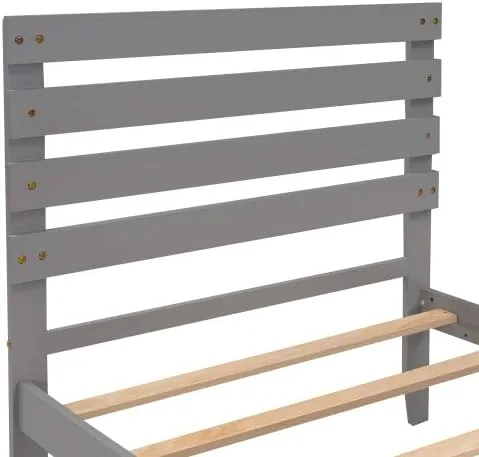 Vista 4 de anwickjeff Base de cama de tamaño individual con cajones de almacenamiento, marco de cama individual de plataforma de madera individual, cama