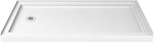 Vista 21 de DreamLine SlimLine Base de ducha de umbral único de 30 pulgadas. D x 60 pulgadas. W x 2 3/4 pulgadas. H Centro de drenaje en color Biscuit