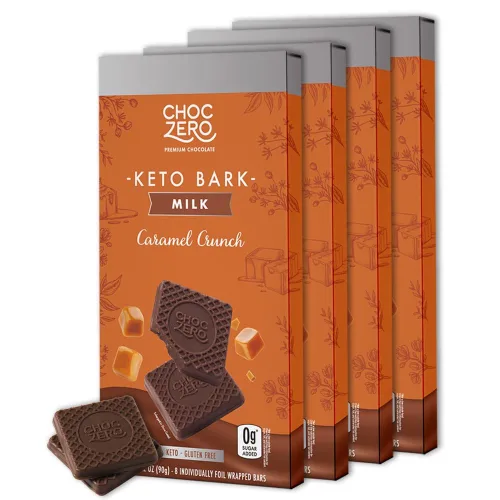 Vista 7 de ChocZero Corteza de almendras de chocolate con leche, sin azúcar añadida, baja en carbohidratos, alta fibra, apta para dieta cetogénica, sin