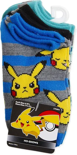 Vista 4 de Pokemon Paquete de 5 calcetines invisibles para niños