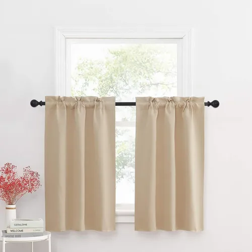Vista 24 de NICETOWN Cenefas de Ventana Opacas con Aislamiento Térmico para Guardería - Paneles de Cortina con Bolsillo para Barra de Decoración del Hogar