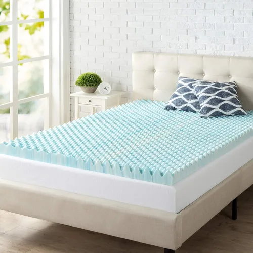 Vista 19 de ZINUS Cubrecolchón de espuma viscoelástica de gel refrescante en espiral de 1.5 pulgadas, embalaje WonderBox más pequeño y más conveniente