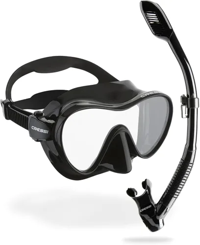 Vista 2 de Cressi F1 y kits de máscara y tubo de esnórquel Supernova Dry, Negro/Negro