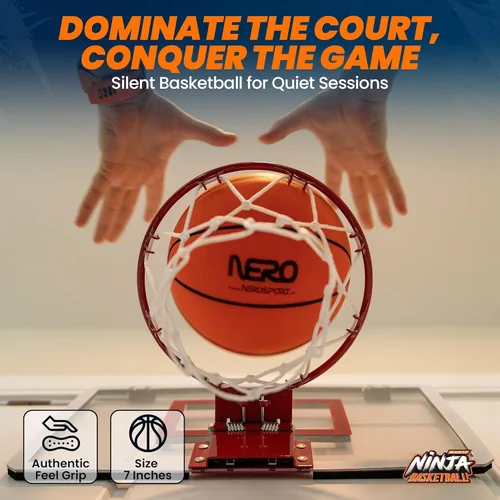 Vista 5 de NERO SPORT Ninja Silent Basketball- Soft Foam Indoor Hoop Play Soundless Ball for Quiet Dribbling and Indoor Training