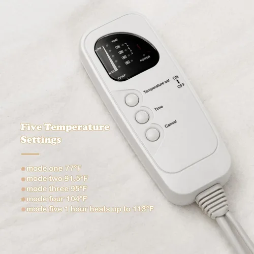 Vista 8 de WELLHUT Calentador de mesa de masaje con calefacción, almohadilla térmica de colchón de 75 x 36 pulgadas con 5 niveles de calor, 8 ajustes