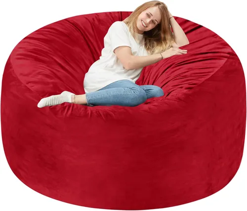 Vista 344 de de 3 pies con relleno de espuma viscoelástica, puf grandes, sofá suave con funda de terciopelo holandés, 36 x 36 x 24 pulgadas (morado)