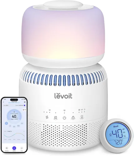 Vista 10 de LEVOIT Humidificadores inteligentes de niebla fría y cálida de 6 L para dormitorio del hogar, tiempo de funcionamiento de 60 horas y humedad