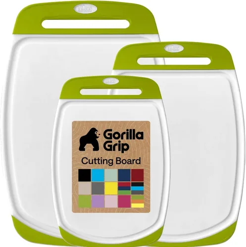Vista 30 de La tabla para cortar original GORILLA GRIP (TM), antiderrapante, reversible para cortar y servir queso. Potente tecnología de agarre, sin BPA