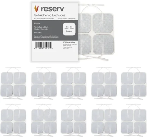 Vista 11 de reserv Almohadillas de electrodos autoadhesivas reutilizables premium de 2" x 2" para unidad TENS/EMS, almohadillas con respaldo de tela con gel