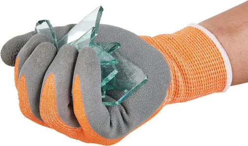 Vista 7 de Vgo... Cut Resistant Gloves,Cutproof Work Gloves Men Women,Latex Rubber Coated,EN388 level C, ANSI level A3(RB2148HY,Orange)