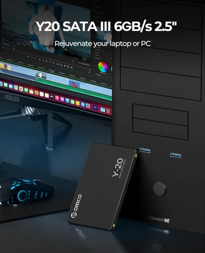 Vista 4 de ORICO Unidad interna de estado sólido SSD SATA de 128 GB de 2.5 pulgadas, velocidad de lectura de hasta 500 MB/s, SATA III 6 Gbps para computadora