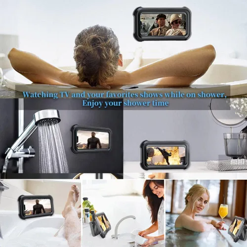Vista 6 de Soporte para teléfono de ducha mejorado OOLYCIO con rotación de 480°, estuche resistente al agua con pantalla táctil, OOLYICO, accesorios de ducha