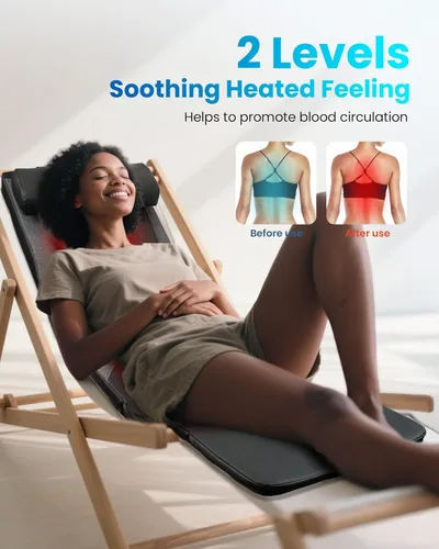 Vista 3 de COMFIER FSA - Alfombrilla de masaje de cuerpo completo con calor, masajeador de espalda Shiatsu elegible para aliviar el dolor, amasamiento