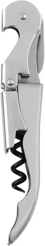 Vista 9 de True Truetap Sacacorchos de camarero de doble bisagra, abridor de botellas de vino de acero inoxidable con cortador de papel de aluminio