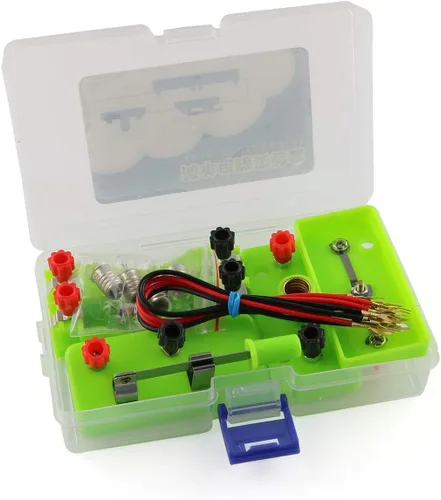 Vista 6 de E-outstanding Kit de aprendizaje de circuito Caja de experimento eléctrico de física de circuito simple, instrumento de enseñanza de física