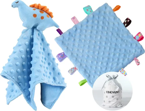 Vista 30 de CREVENT Mantas de bebé suaves y acogedoras para niños y niñas + manta de seguridad, juego con una bolsa de regalo esenciales para recién nacidos
