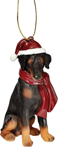 Vista 27 de Design Toscano - Figura de perro para decoración navideña.