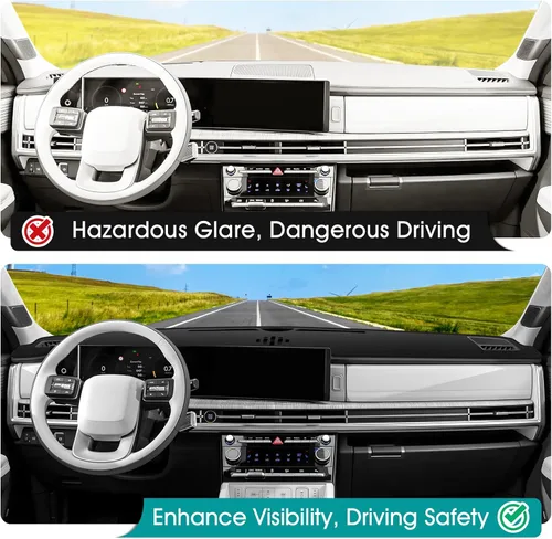 Vista 495 de FIILINES - Cubierta para tablero, accesorio para tablero de malla antideslizante, parasol sin reflejos y protector compatible con Toyota Tundra