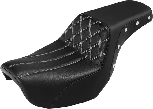 Vista 24 de C.C. RIDER Asiento para Conductor y Pasajero Asiento de Elevación Compatible con Harley Dyna Street Bob FXDB Low Rider FXDL/FXDLS Super Glide Custom