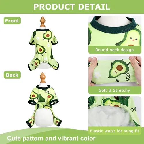 Vista 3 de Pijamas para perros de primavera y verano, ropa para perros pequeños y niñas – Niños – Perros de tamaño mediano, ropa suave y elástica