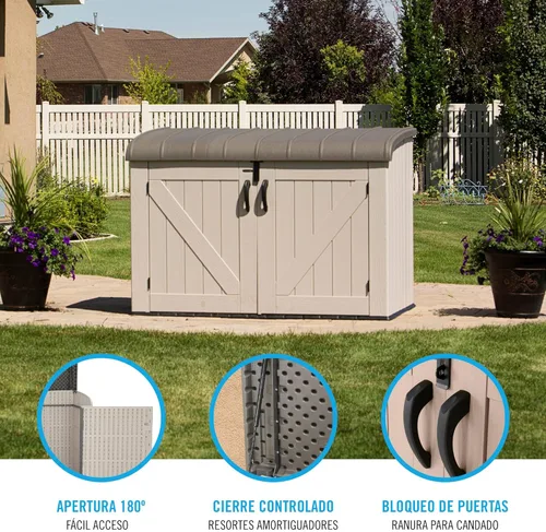 Vista 8 de Lifetime Products caja de almacenamiento horizontal Lifetime 60170, color tostado