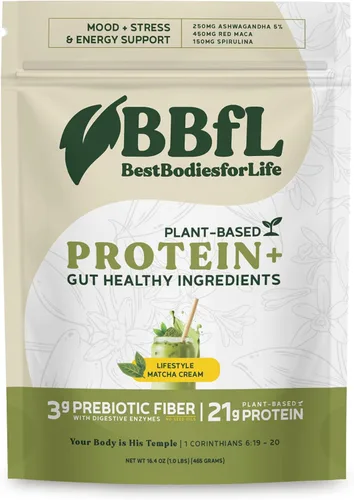 Vista 13 de BBfL Batido de proteínas a base de plantas – 0.76 oz de proteína vegana, cúrcuma + curcumina 95 + canela de Ceilán, prebióticos, enzimas digestivas