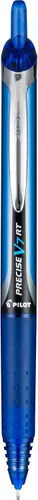Vista 2 de PILOT Precise V7 RT - Bolígrafos de tinta líquida recargables y retráctiles, punta extrafina (0.7 mm), tinta azul, paquete de 8 - Ideal