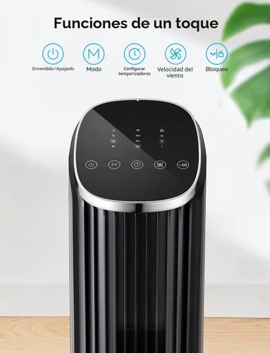 Vista 7 de GoveeLife Ventilador de torre negro para dormitorio, ventilador de piso inteligente de 36 pulgadas con control de aplicación/voz, sensor