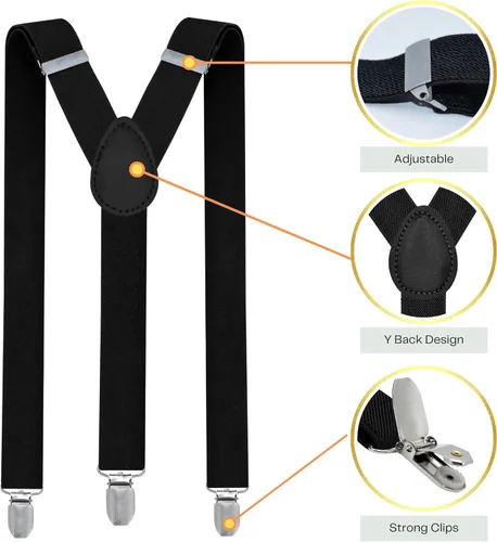 Vista 3 de trilece Suspenders for Men - Adjustable Elastic Mens Suspenders with Heavy Duty Strong Clips