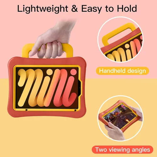 Vista 43 de Funda para Niños para iPad mini 7 (A17 Pro) 2024/iPad Mini6 2021, Peso Ligero Resistente/A Prueba de Golpes/A Prueba de Caídas con Asa/Soporte