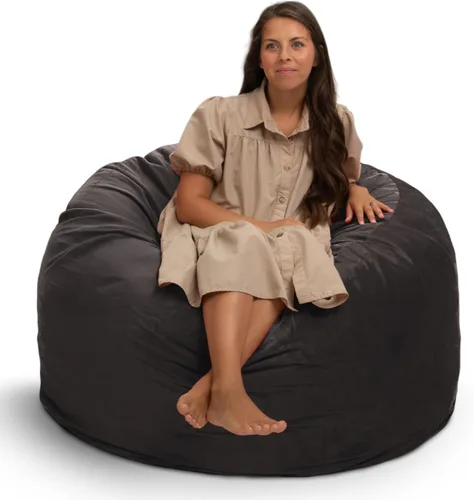 Vista 13 de ULTIMATE SACK 4000 Silla Puf de 4 Pies, Funda de Gamuza Burdeos – Tumbona de Espuma de Gran Tamaño, Asiento de Suelo, Sofá Pequeño o Sofá Cama