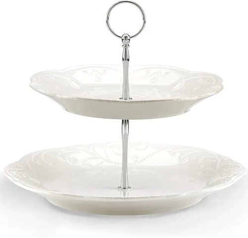 Vista 12 de Lenox French Perle Bandeja para Chips y Dip, Blanco