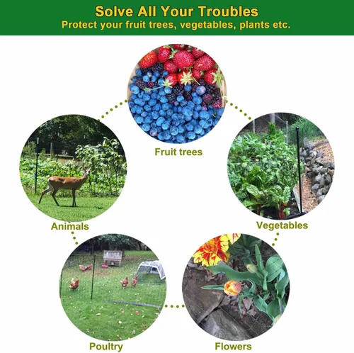 Vista 4 de KLEWEE Red de protección para pájaros, 7.5 x 25 pies de red de jardín de plástico resistente para proteger árboles frutales, plantas y verduras