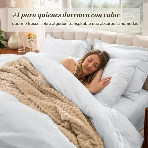 Vista 3 de Bare Home 100% Organic Cotton Percale Duvet Cover Set (Twin/Twin XL, White) 100% algodón orgánico, tejido percal fresco, ligero y transpirable 01