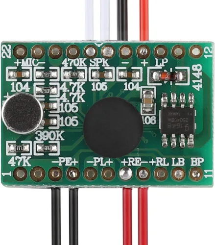 Vista 6 de Módulo de tarjeta de felicitación, módulo de tarjeta de felicitación de voz DIY de 60 segundos, módulo de chip de reproductor de grabación de voz