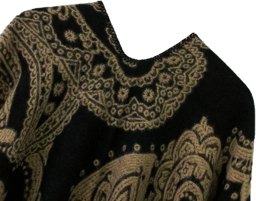 Vista 186 de Urban CoCo Poncho de colores para mujer, chal con frente abierto, color en bloques