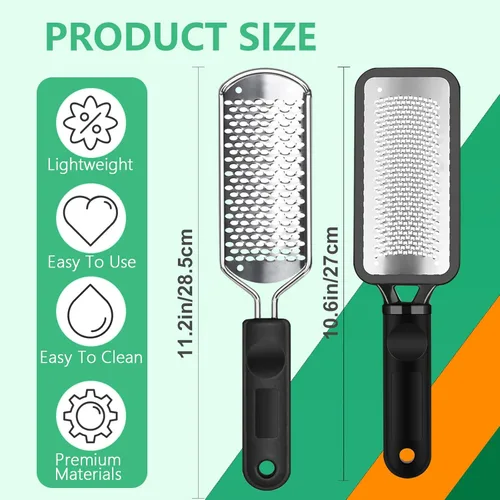Vista 3 de Lima de pedicura profesional y removedor de callos – Material de acero inoxidable, mango ergonómico, puede quitar fácilmente la piel dura, callo