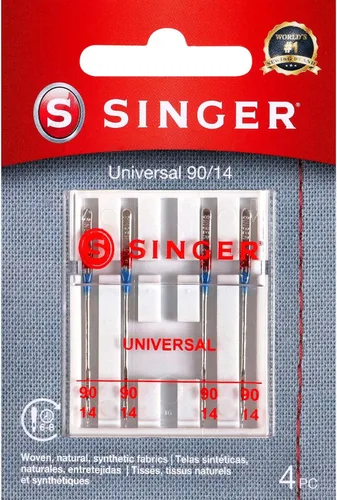 Vista 13 de SINGER Agujas universales de punta regular para máquina de coser, 20 unidades, tamaños 80/12, 90/14, 100/16