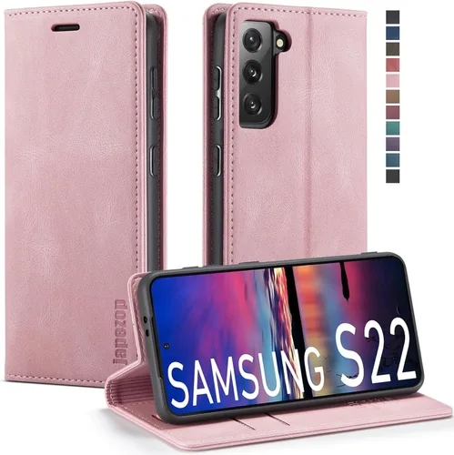 Vista 31 de Funda tipo cartera para Samsung Galaxy S22 5G con tarjetero y función atril, bloqueo magnético RFID, funda de piel con tapa para Galaxy S22 5G