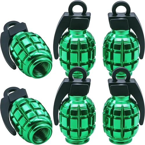 Vista 42 de 6 piezas tapas de válvula de neumático, cubiertas universales de válvula de neumático de aleación de aluminio para automóviles, camiones, SUV, Negro